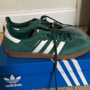 Green adidas sambas